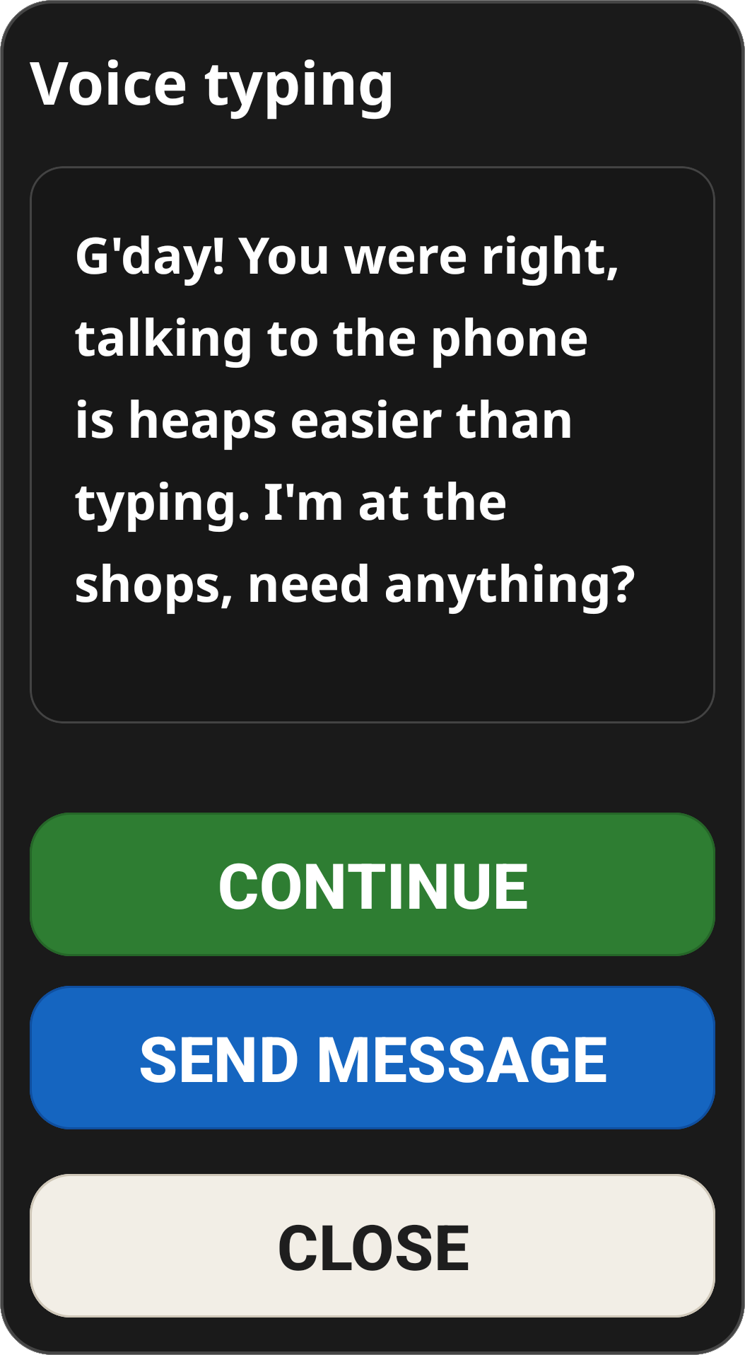 Voice Dictation