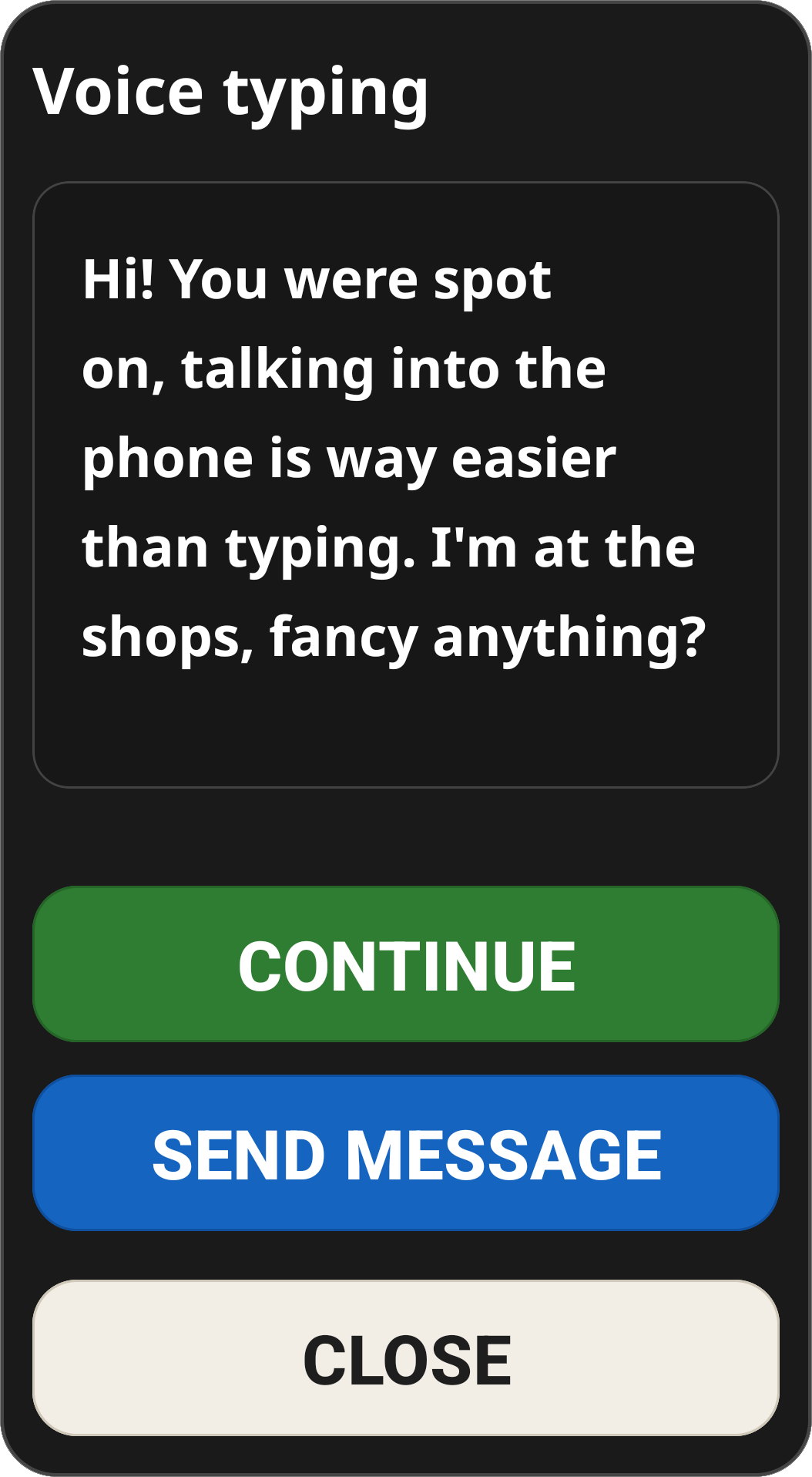 Voice Dictation