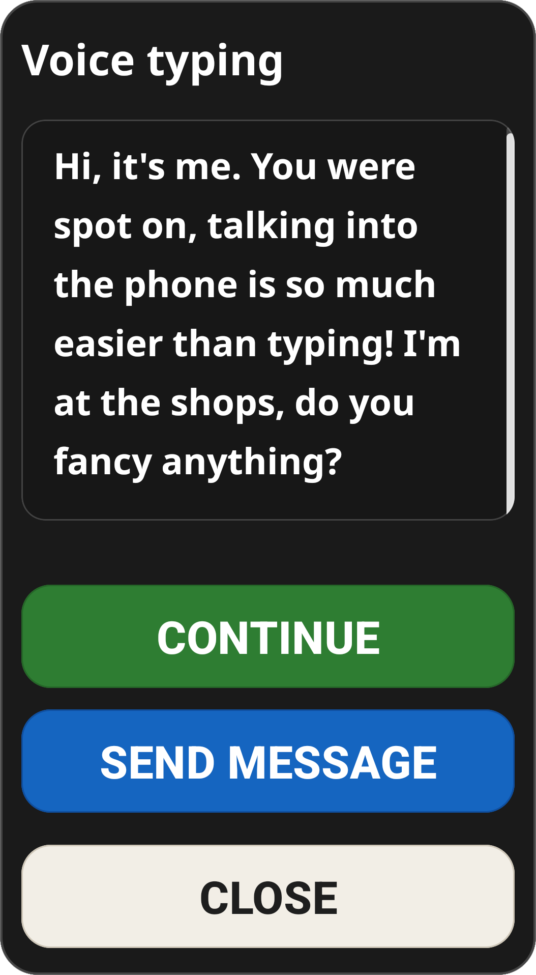 Voice Dictation