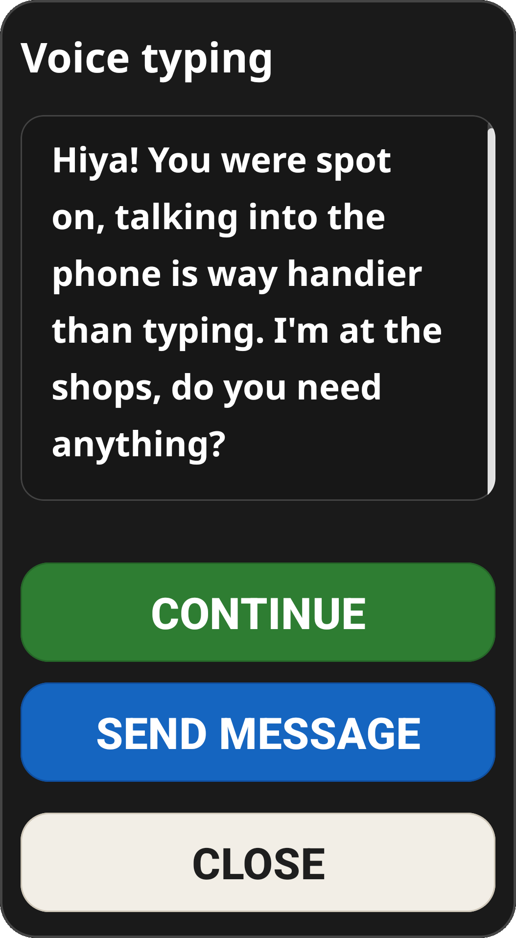 Voice Dictation