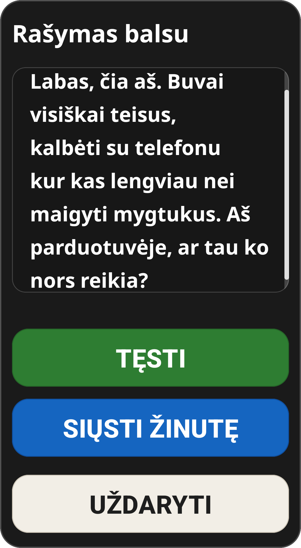 Voice Dictation