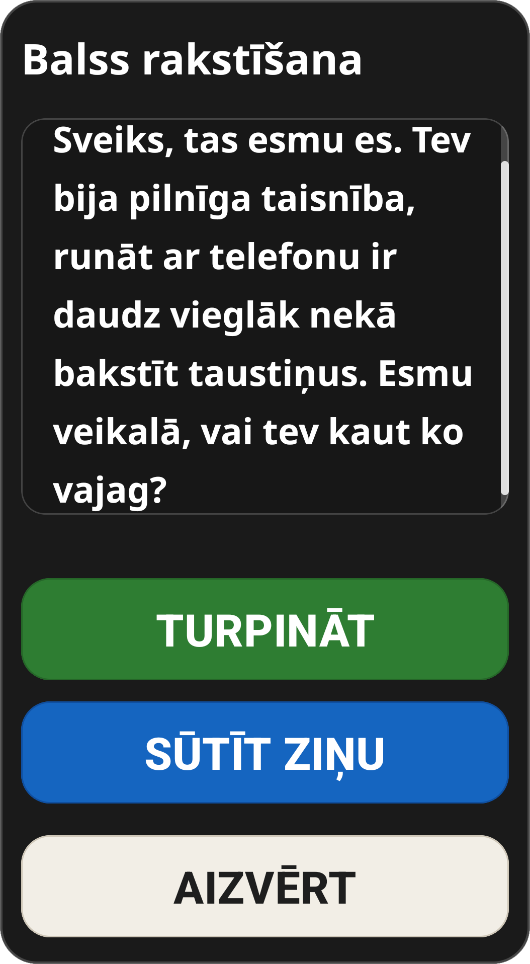 Voice Dictation