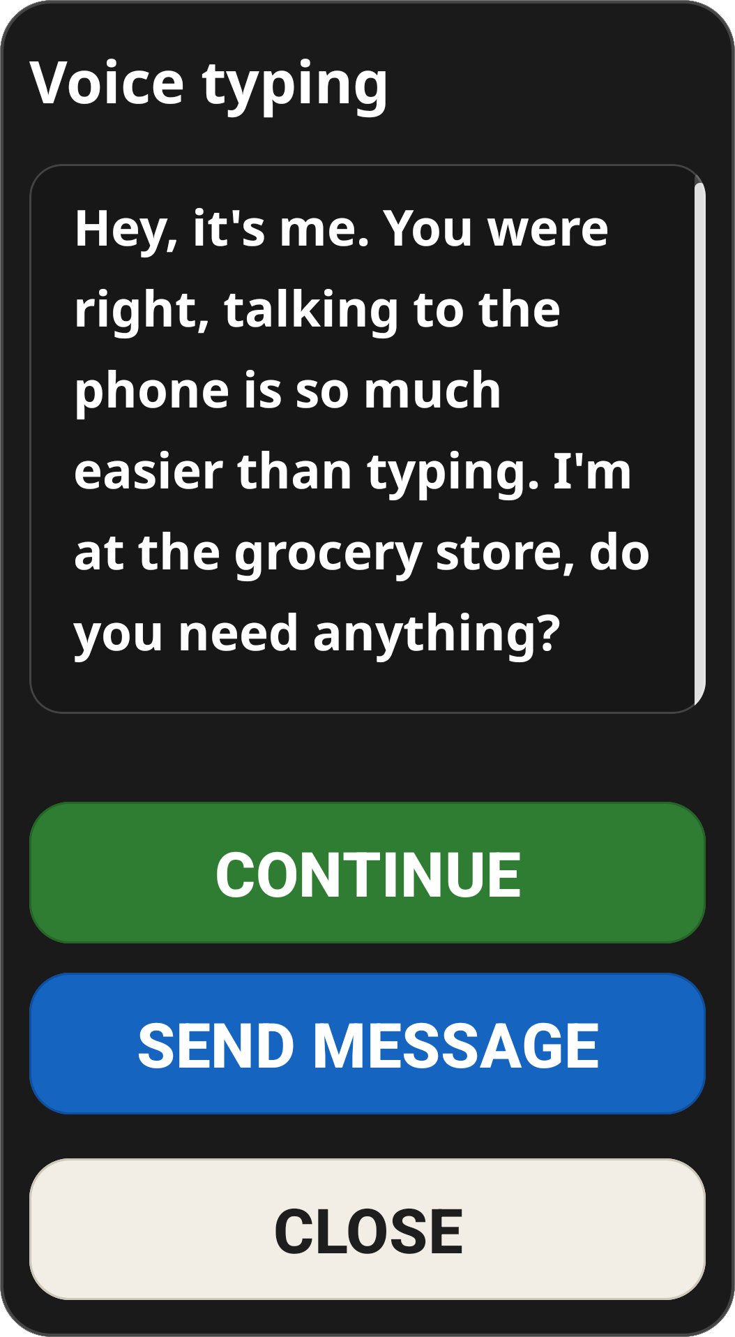 Voice Dictation